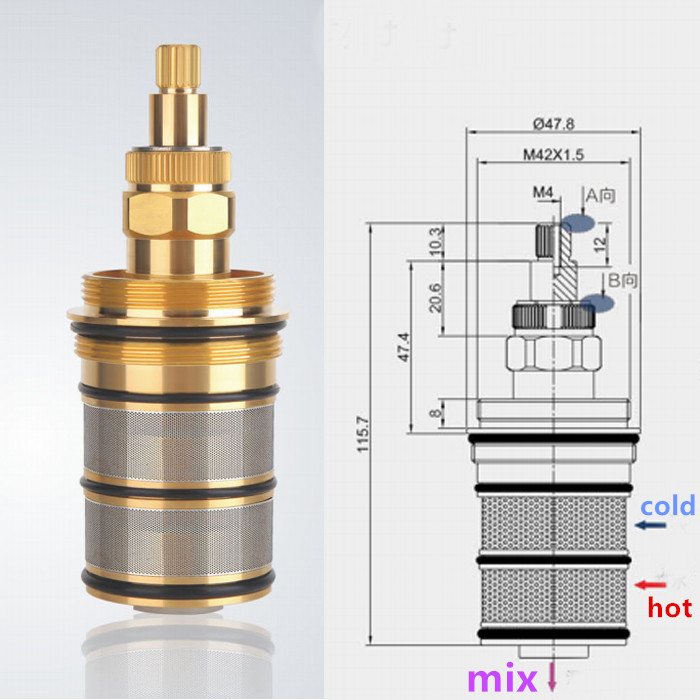 Shower Valve Cartridge - Messing Bad Dusche Thermostat Kartusche &