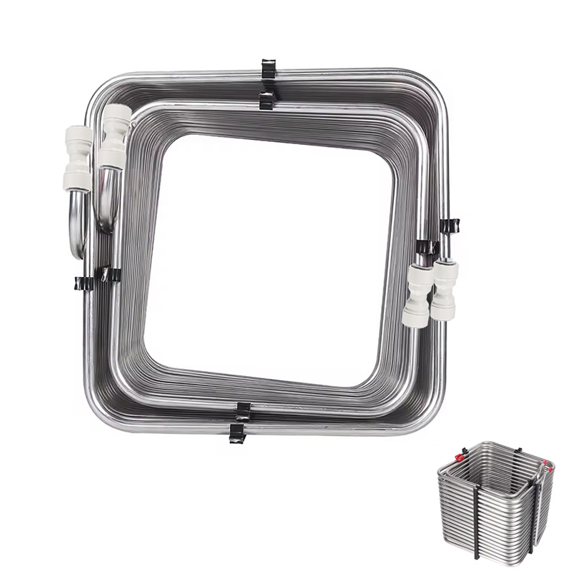 Push Fit Connector - SS 304 Quadrat-Spulen, Heimbrau-Kühlrohrspulen für isolierte